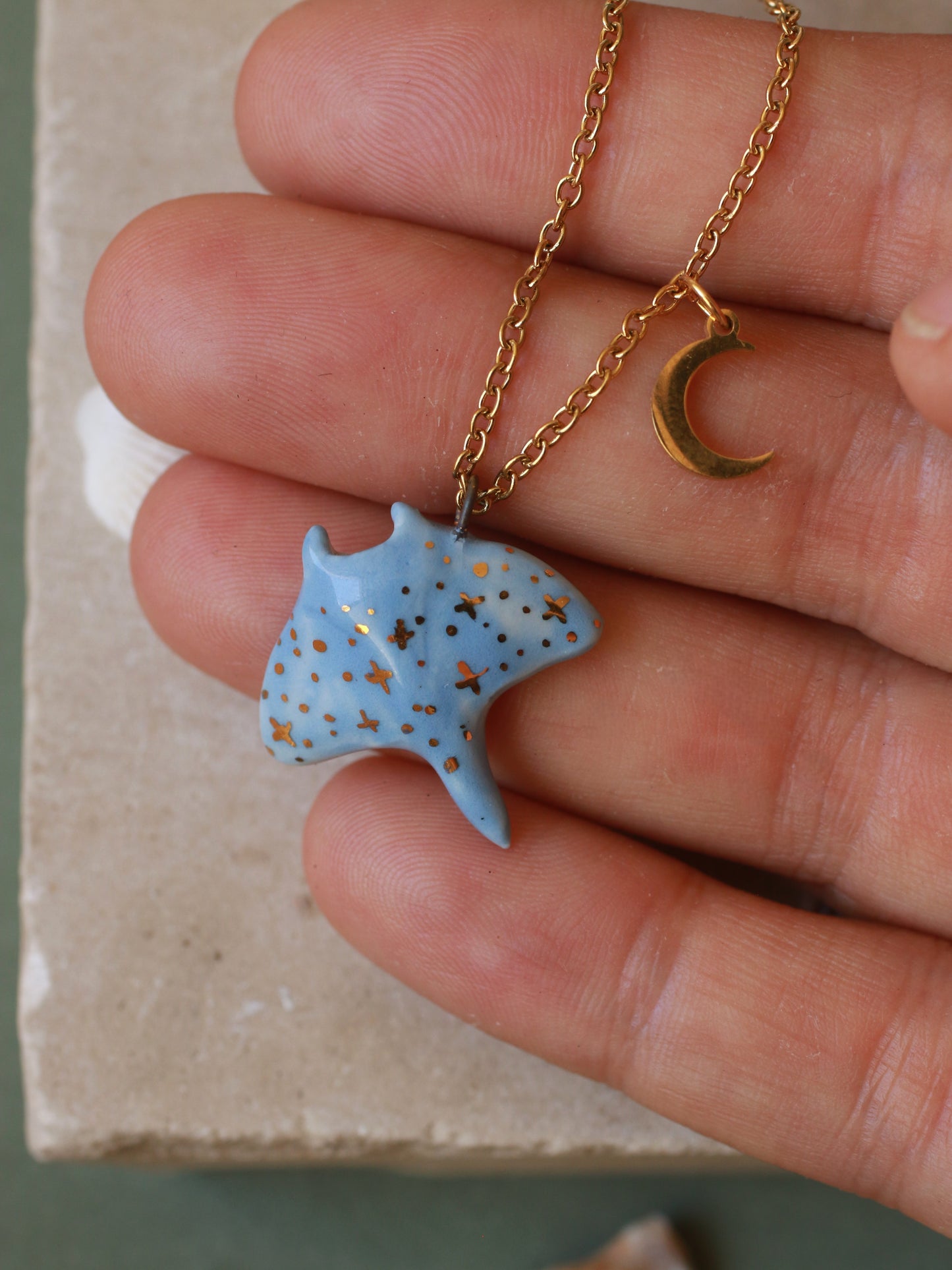 Manta ray necklace
