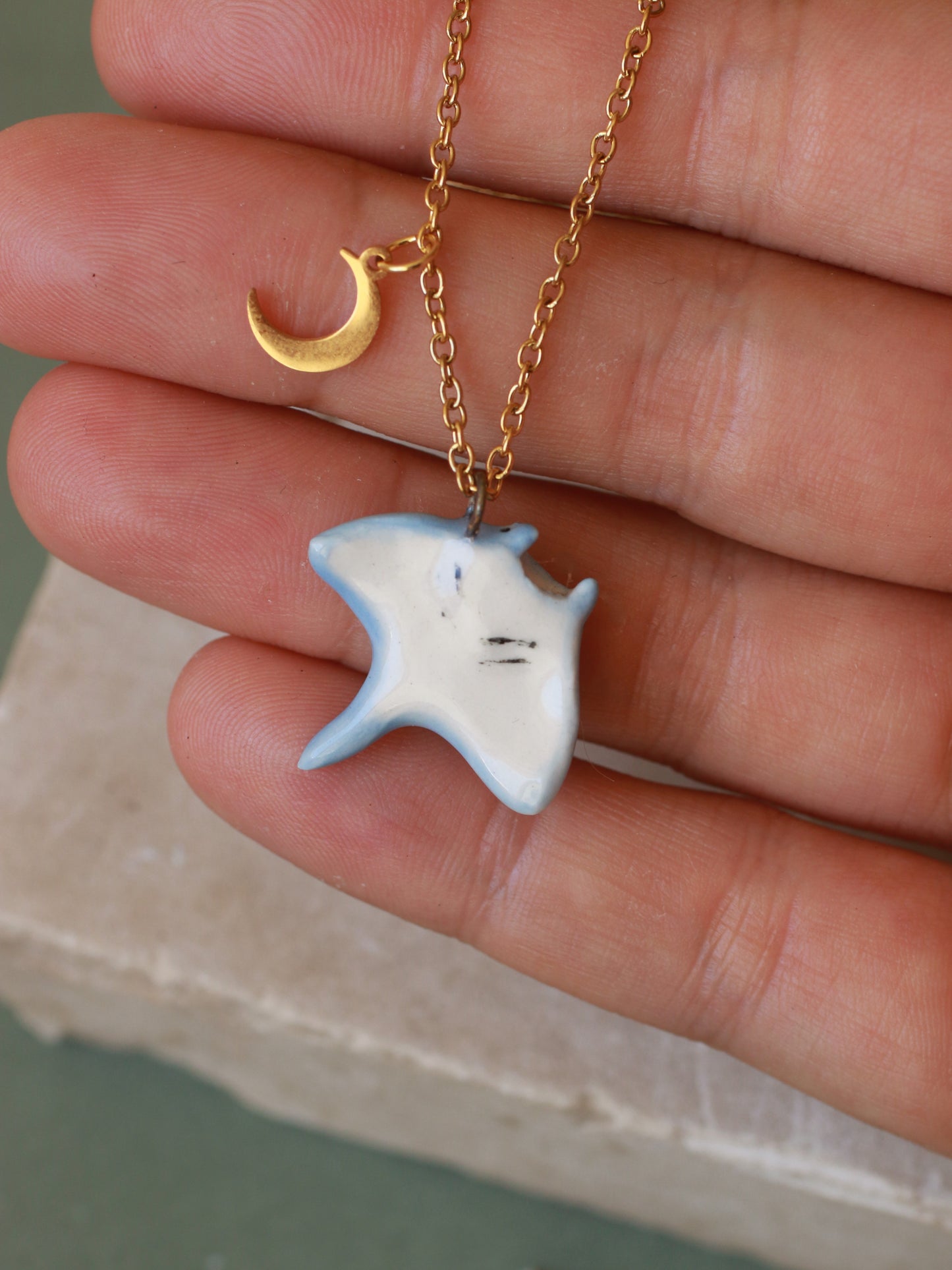 Manta ray necklace