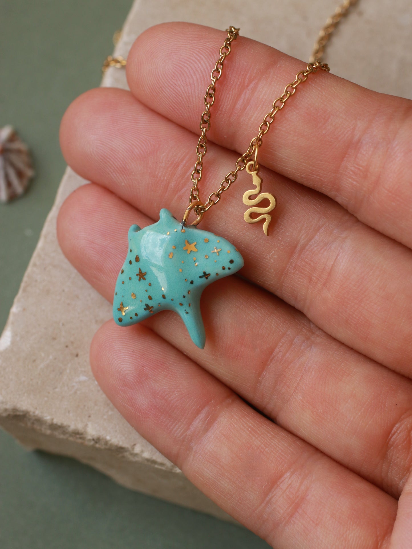 Manta ray necklace