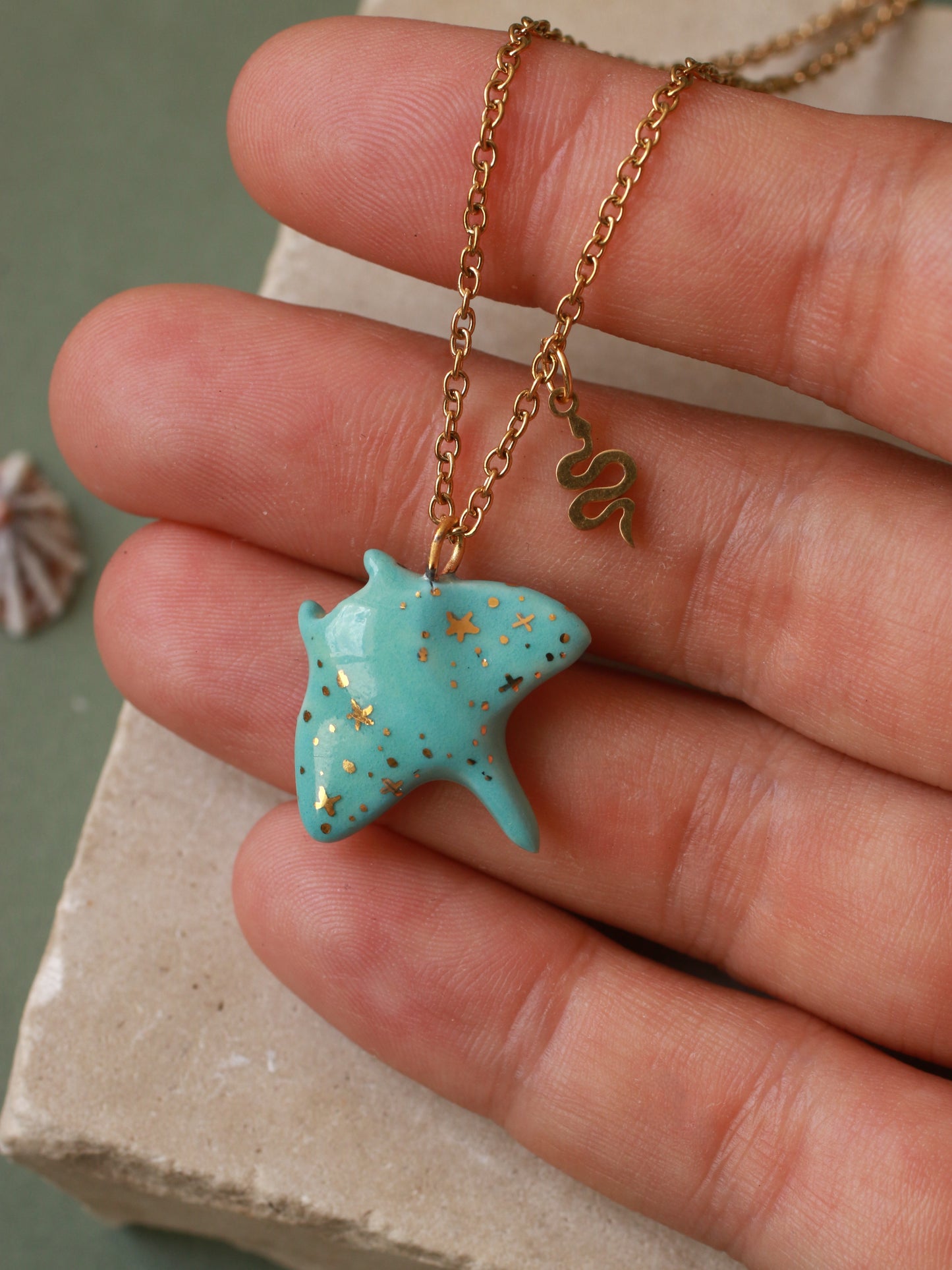 Manta ray necklace