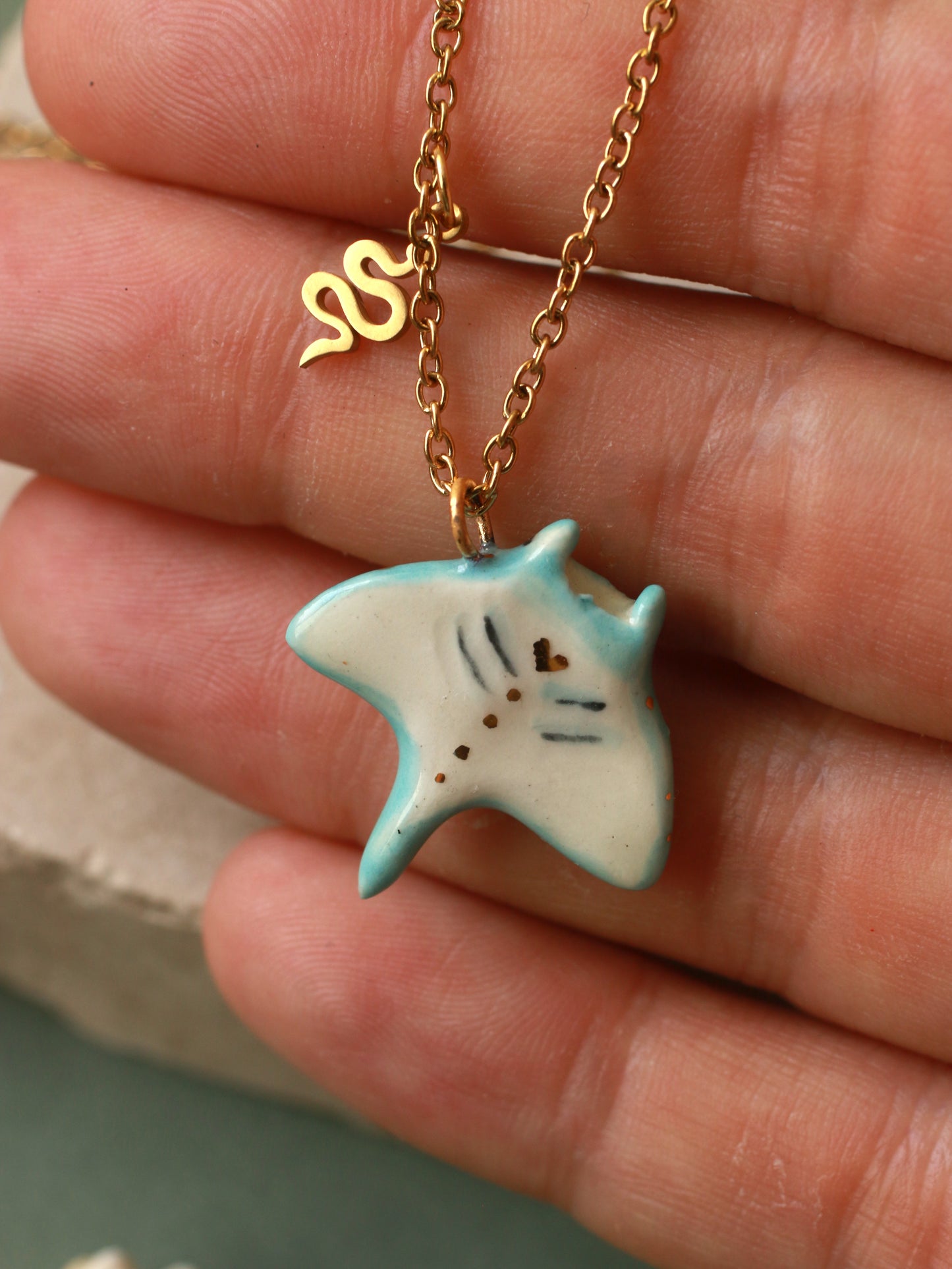 Manta ray necklace