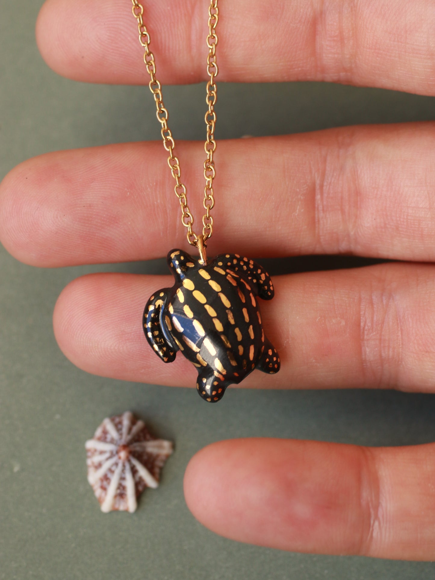 Black sea turtle necklace
