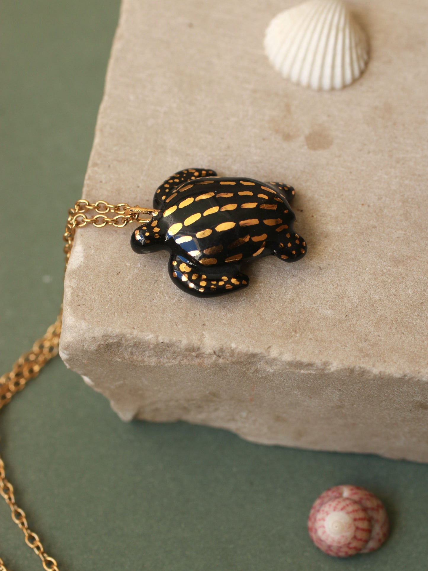 Black sea turtle necklace