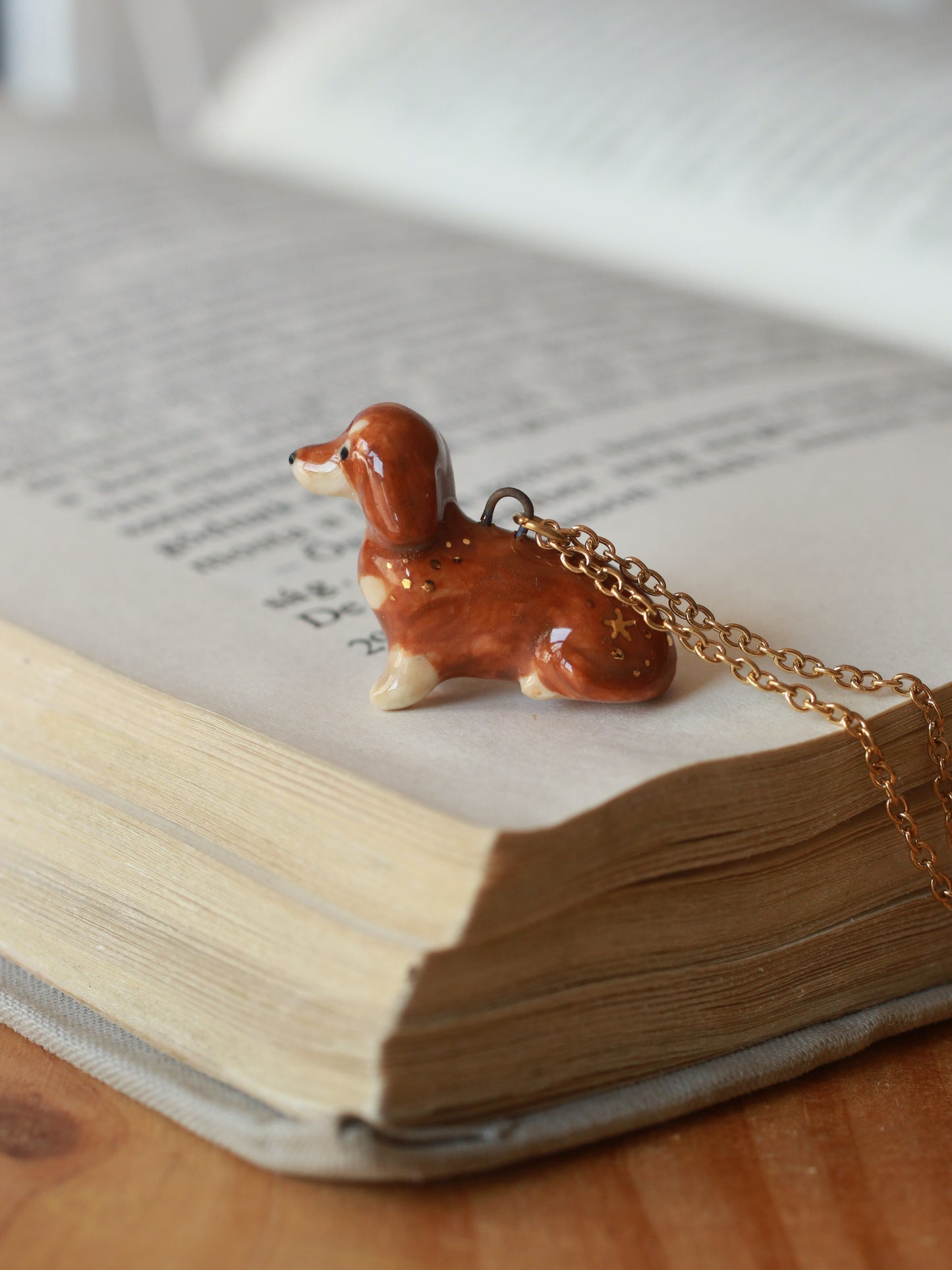 Brown Dachshund necklace