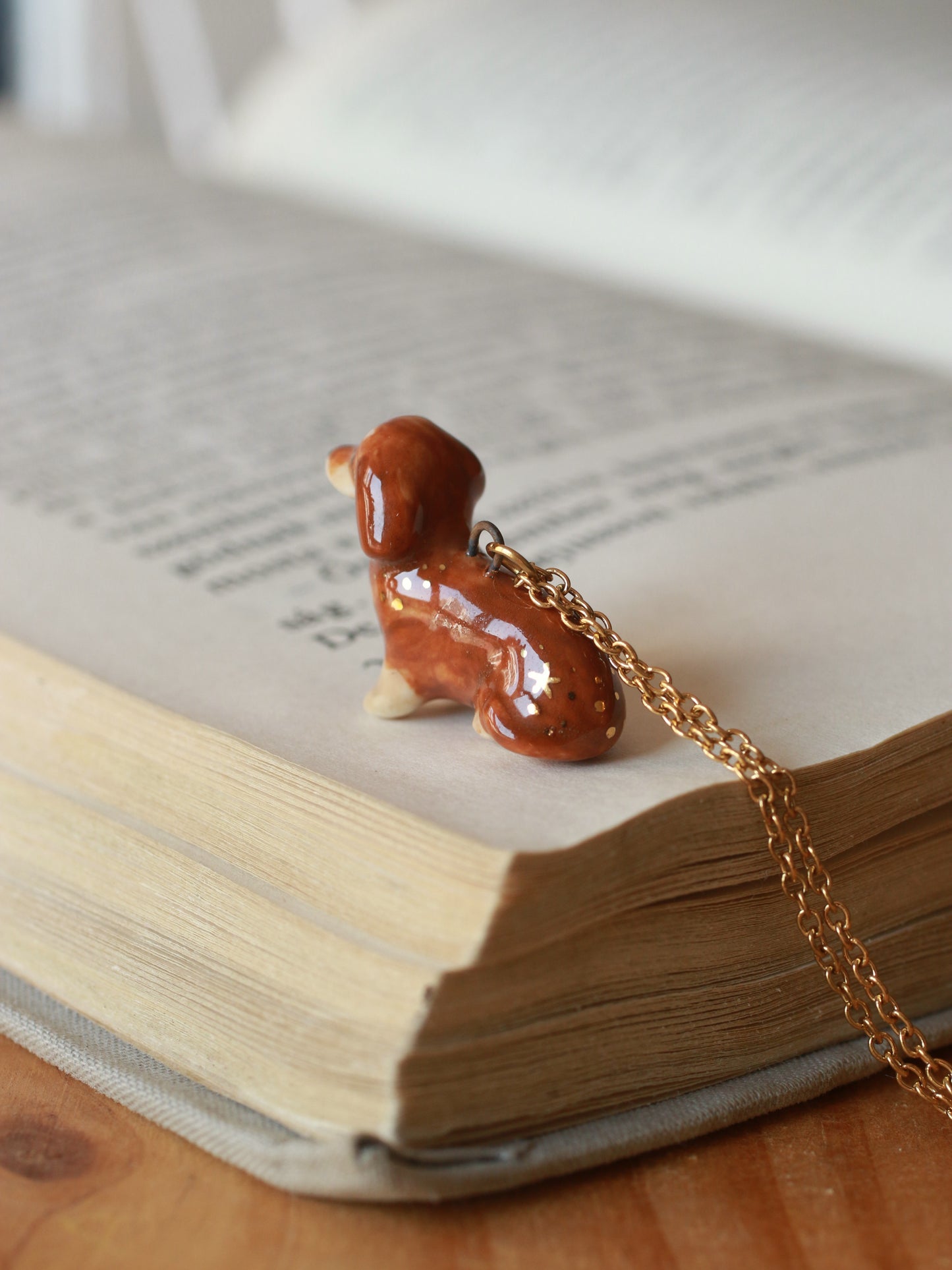 Brown Dachshund necklace