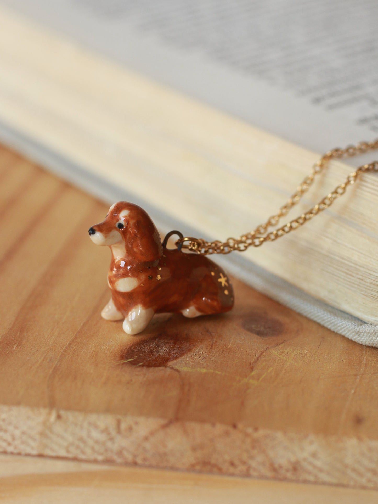 Brown Dachshund necklace