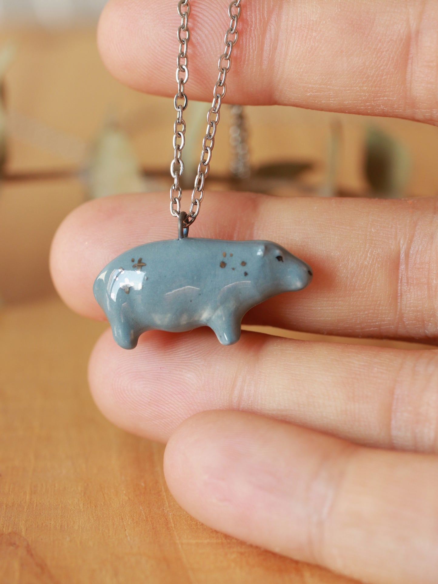 Hippopotamus necklace
