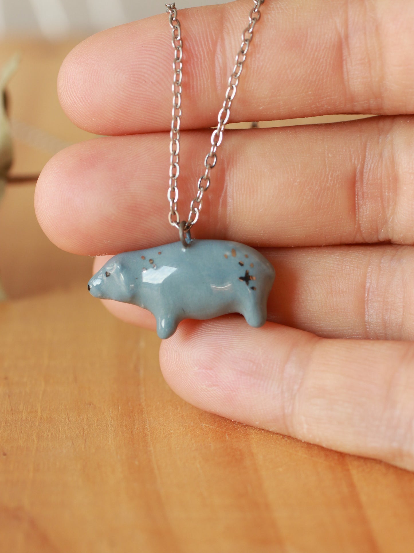 Hippopotamus necklace