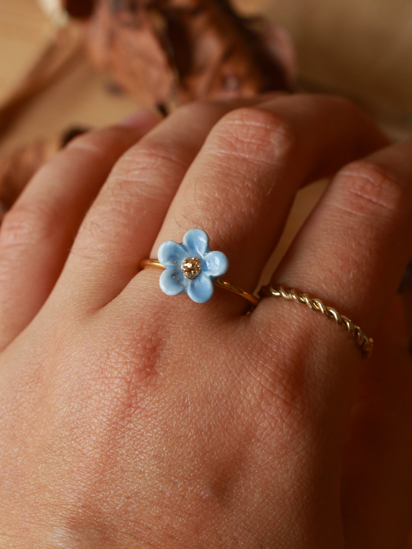 Forget me not flower ring