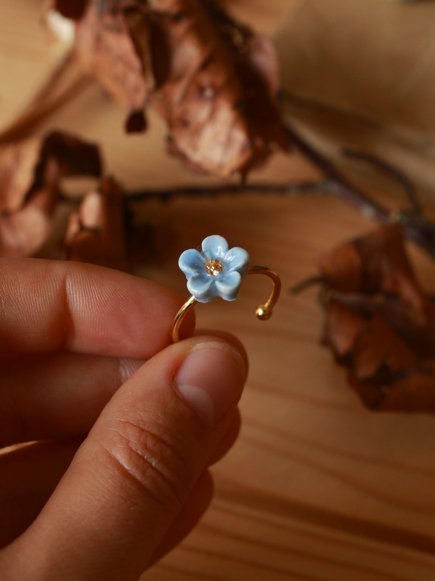 Forget me not flower ring