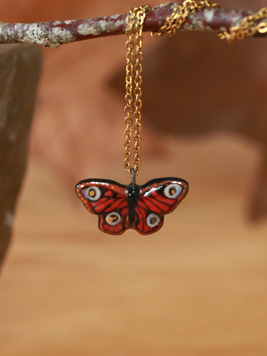 Peacock butterfly necklace