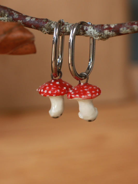 Fly-agaric Mushroom earrings