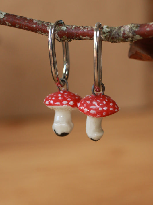 Fly-agaric Mushroom earrings
