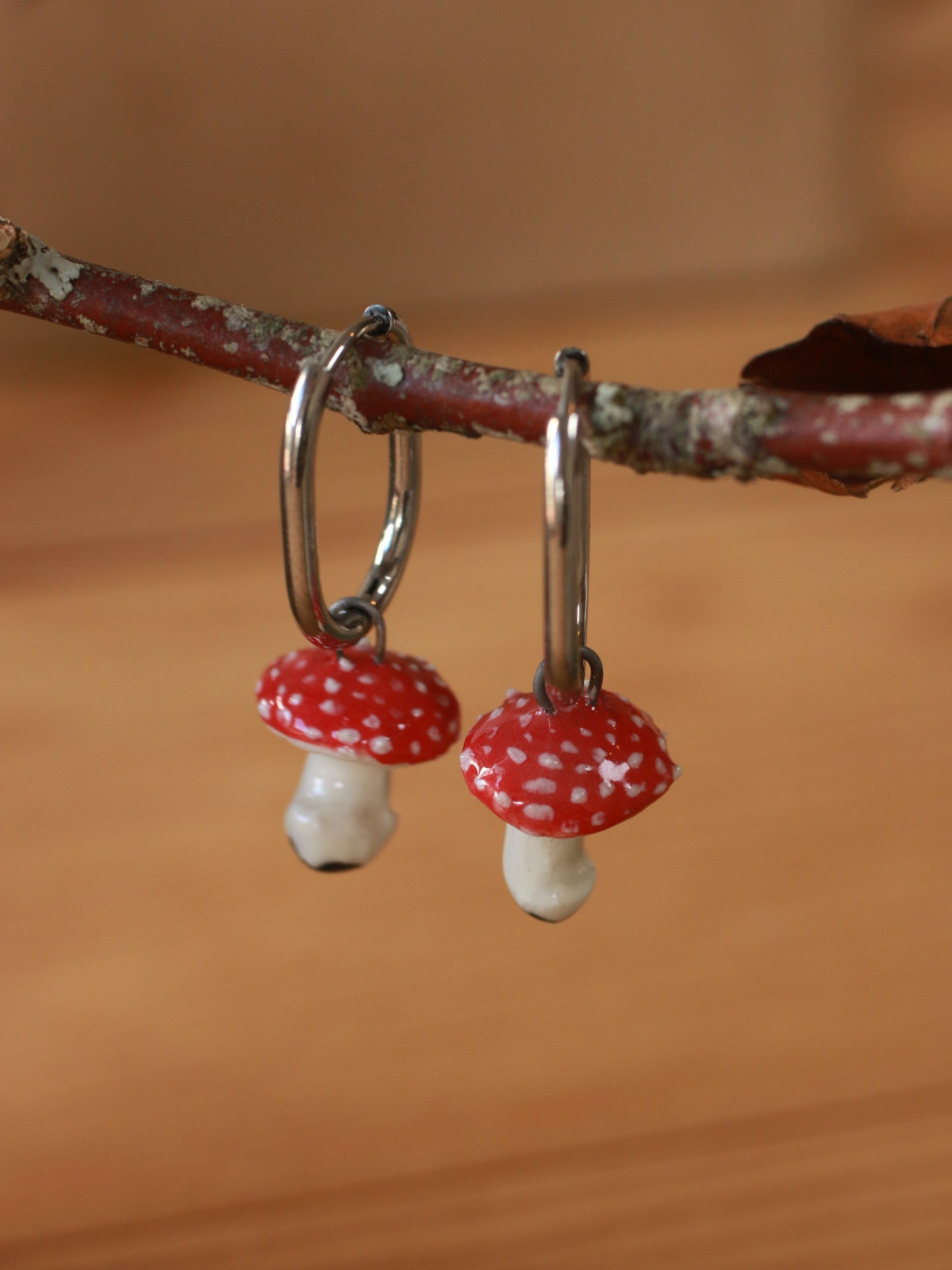 Fly-agaric Mushroom earrings