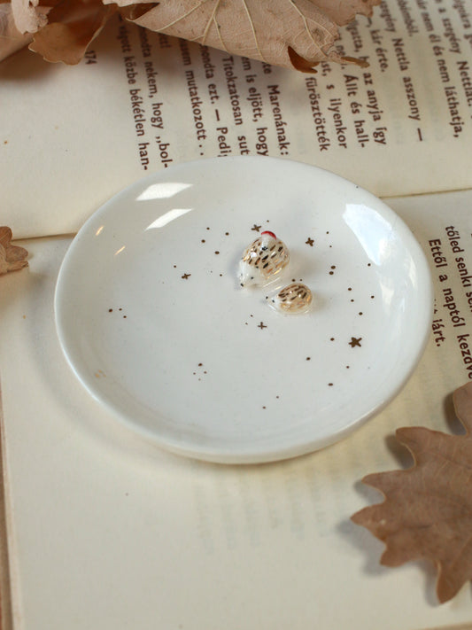 Hedgehog jewelry dish - Porcelain ring dish