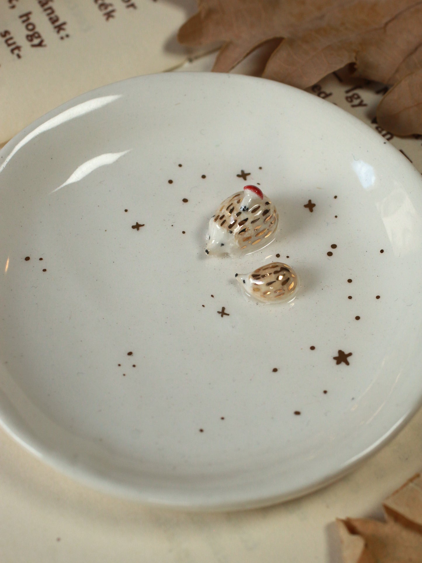 Hedgehog jewelry dish - Porcelain ring dish
