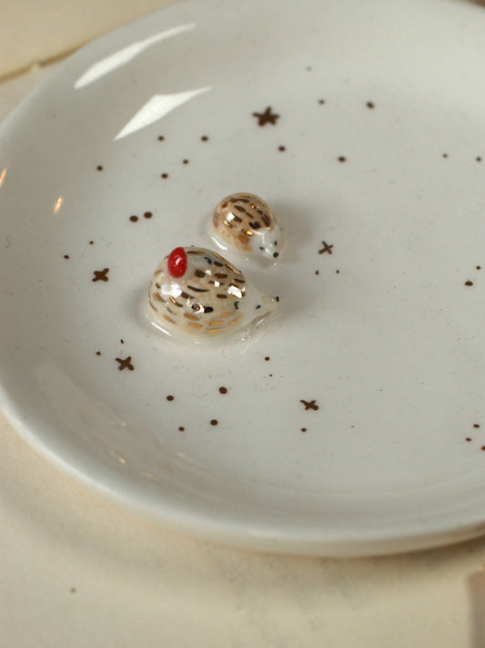 Hedgehog jewelry dish - Porcelain ring dish