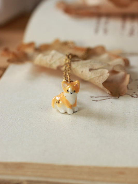 Orange cat necklace