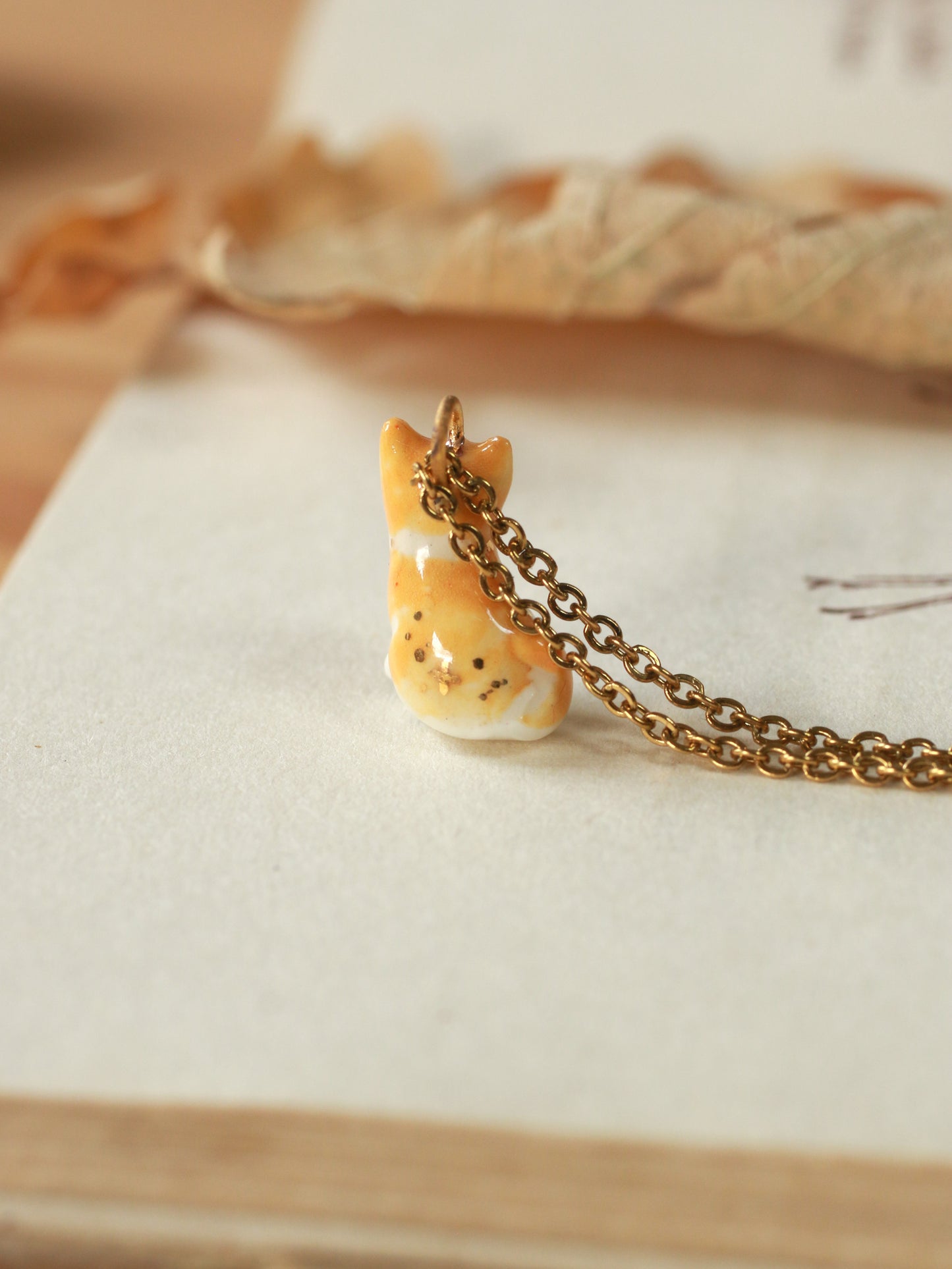 Orange cat necklace