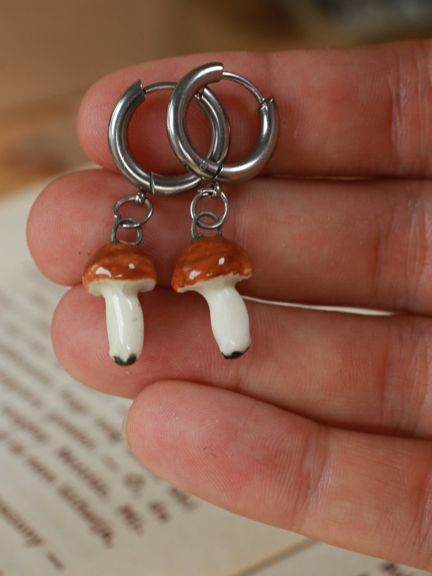 Mushroom earrings