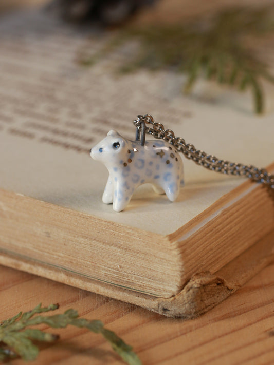 Snow leopard necklace