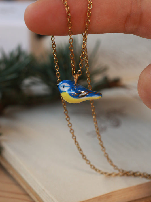 Blue tit necklace