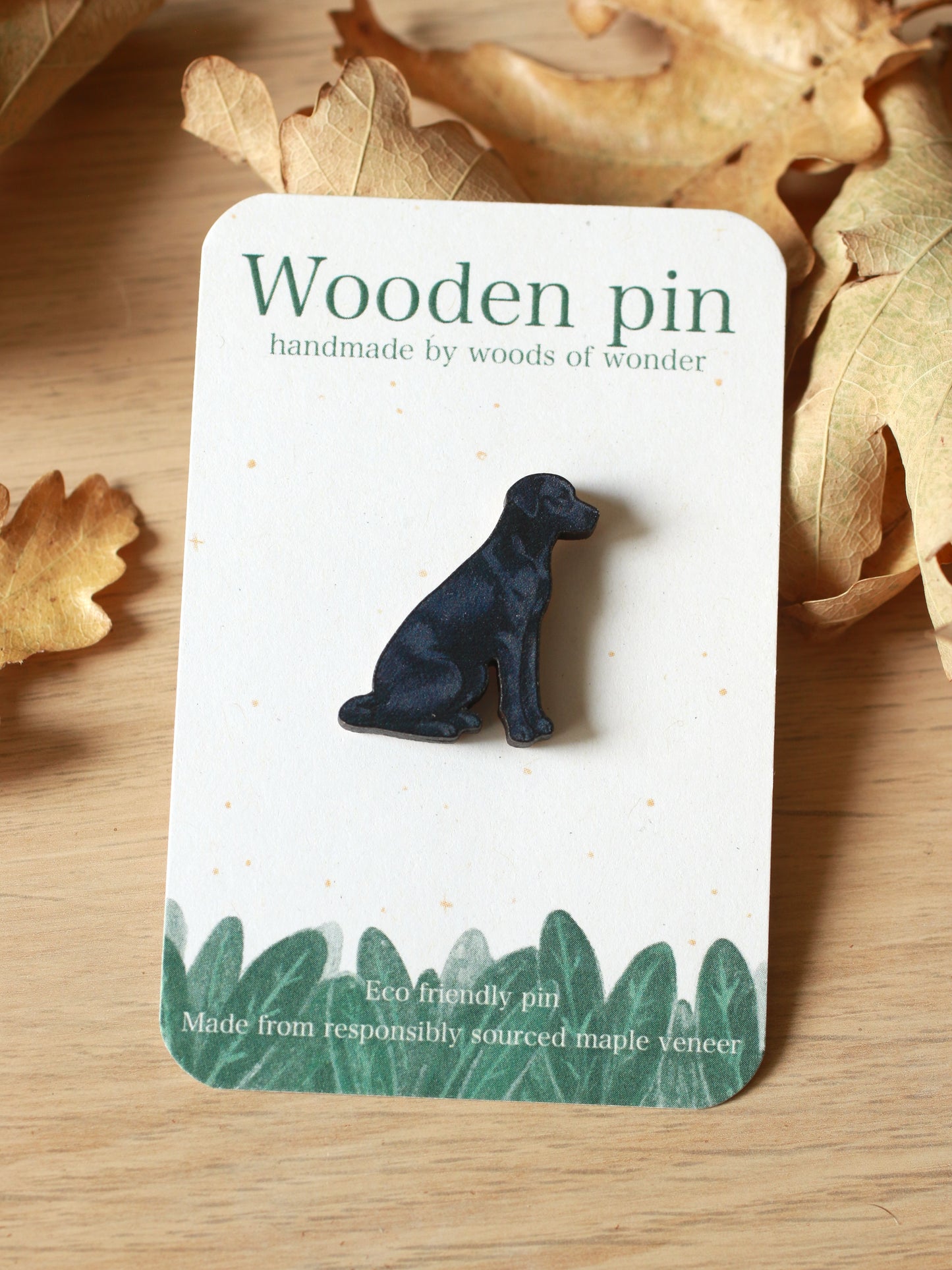 Black dog pin - black Labrador brooch