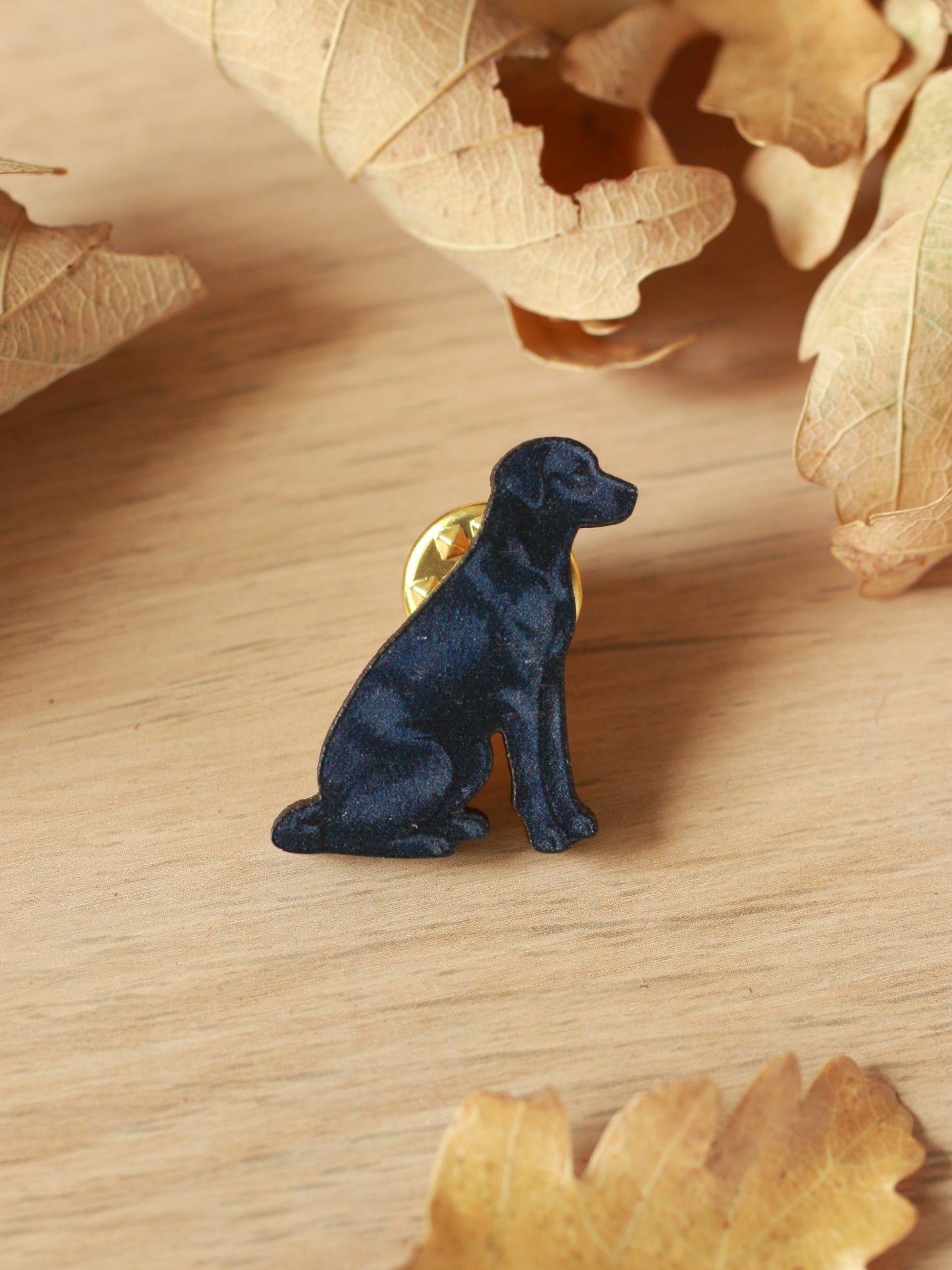 Black dog pin - black Labrador brooch