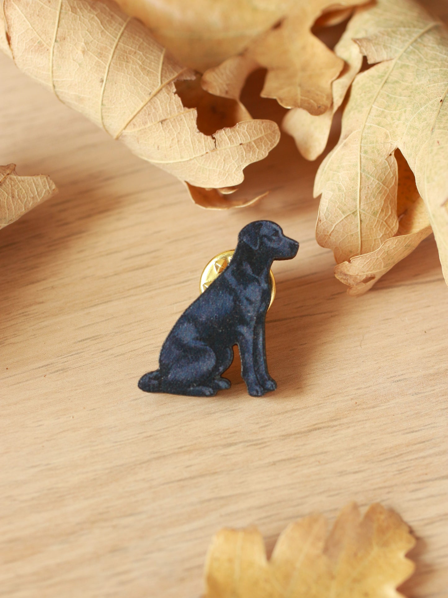 Black dog pin - black Labrador brooch