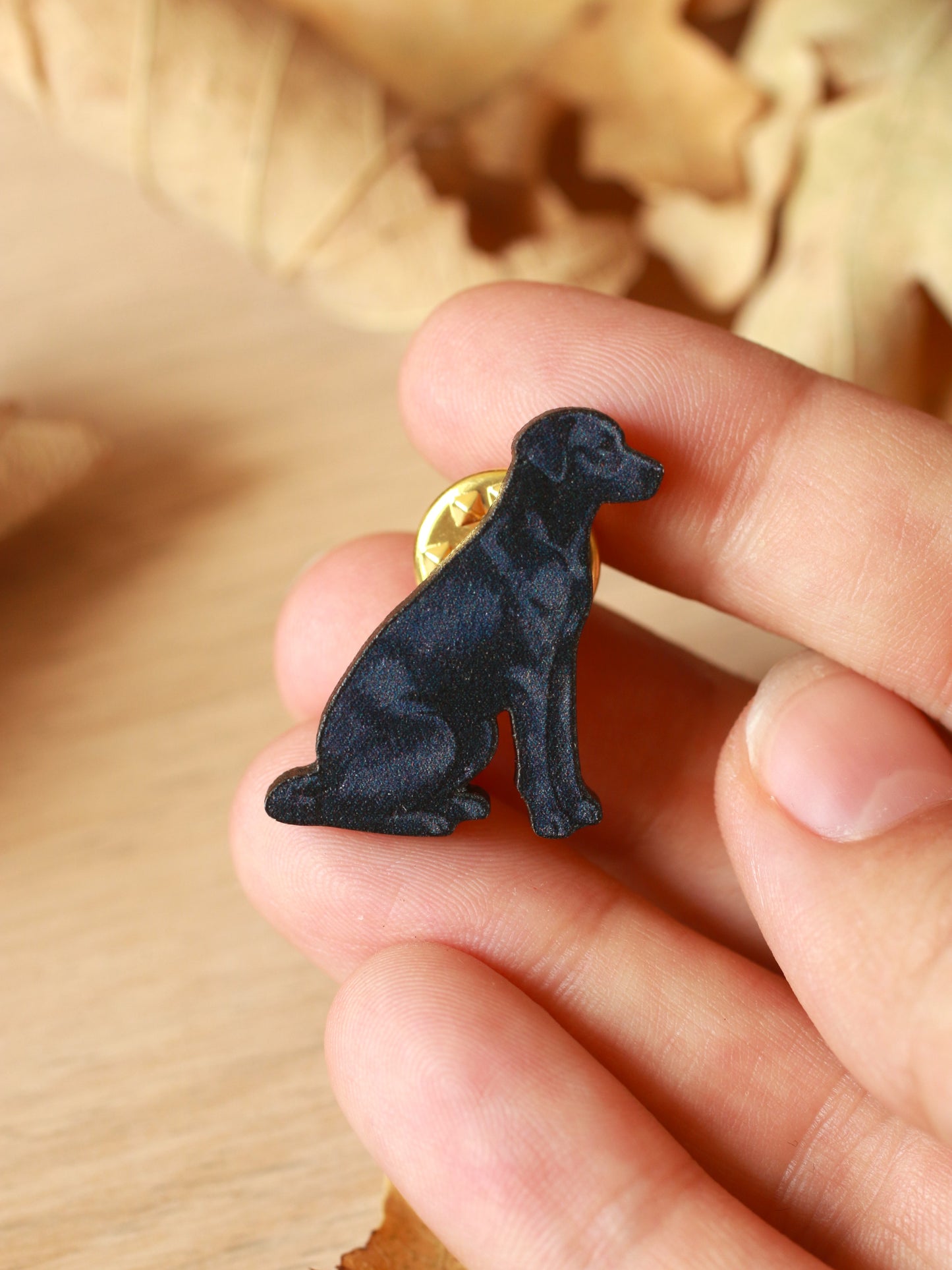 Black dog pin - black Labrador brooch