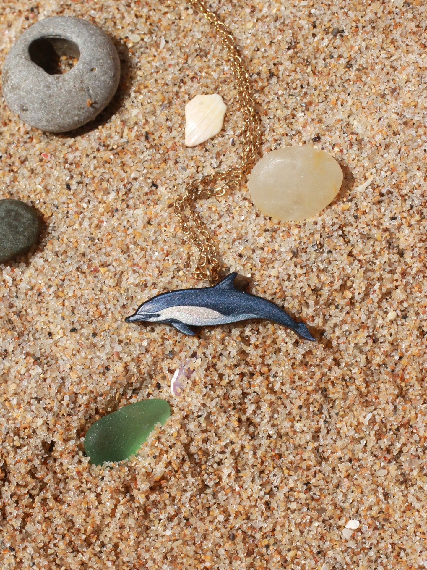 Wooden dolphin necklace