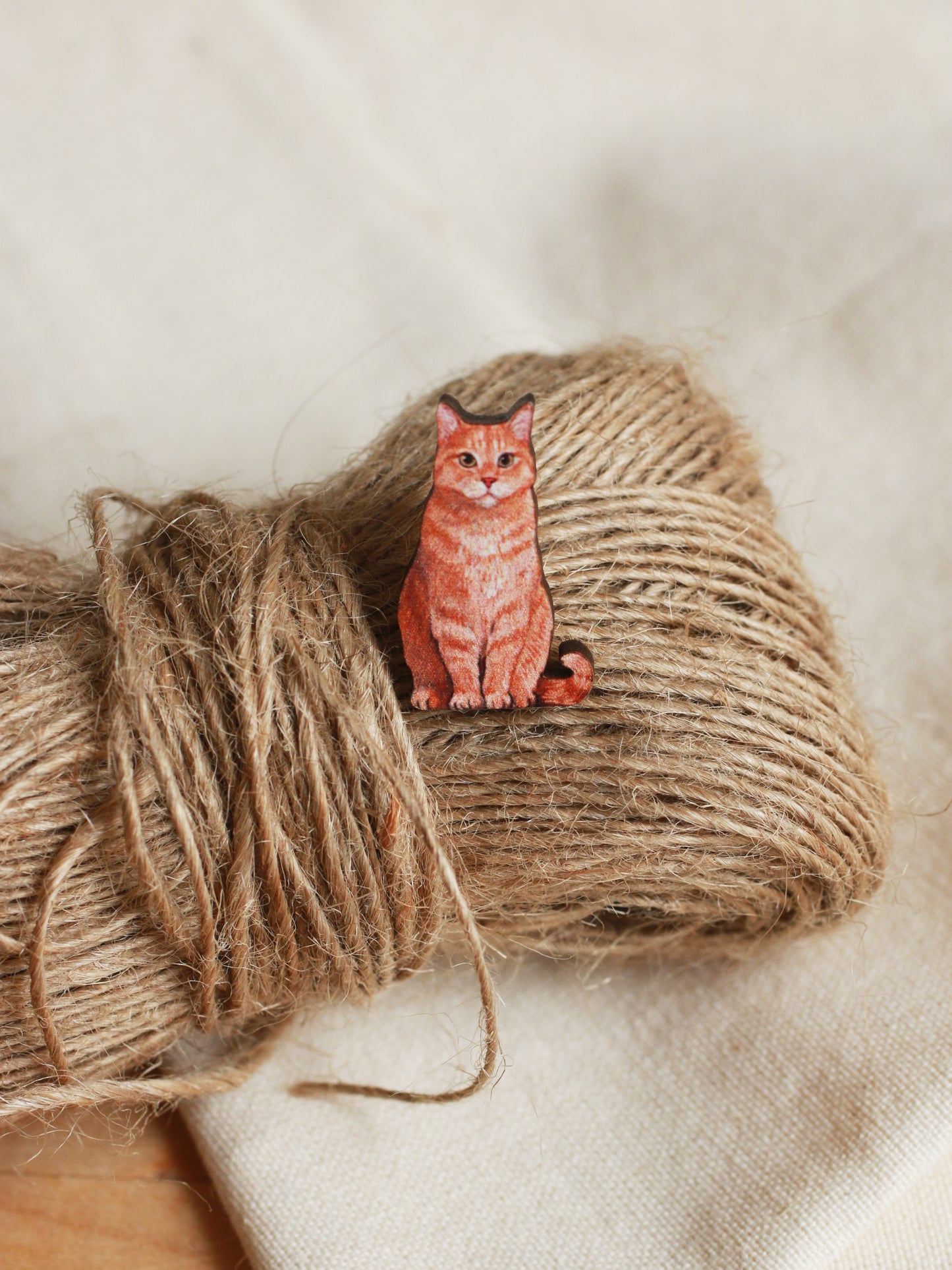 Orange tabby cat pin