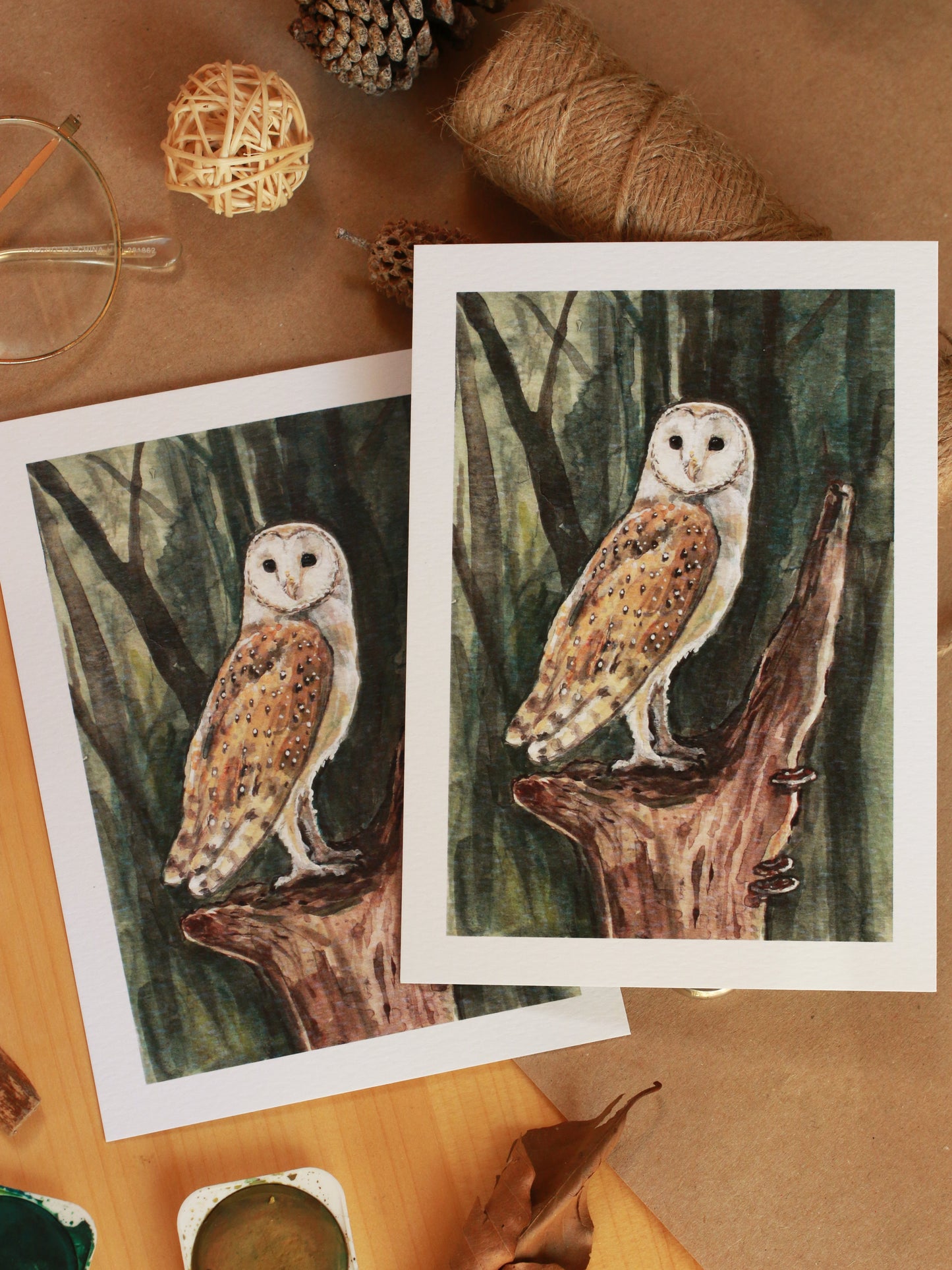 Barn owl - A6 art print - postcard