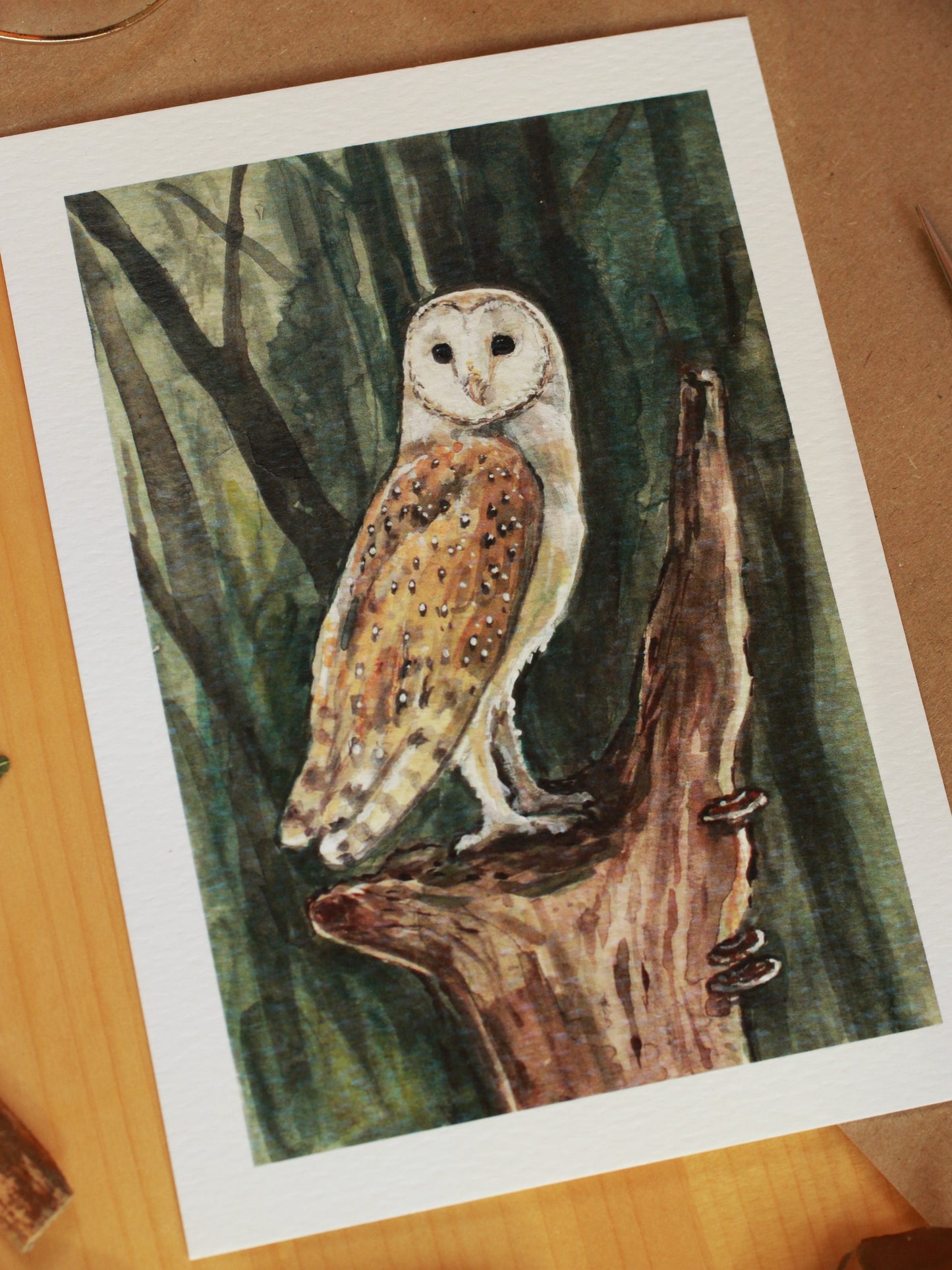 Barn owl - A6 art print - postcard