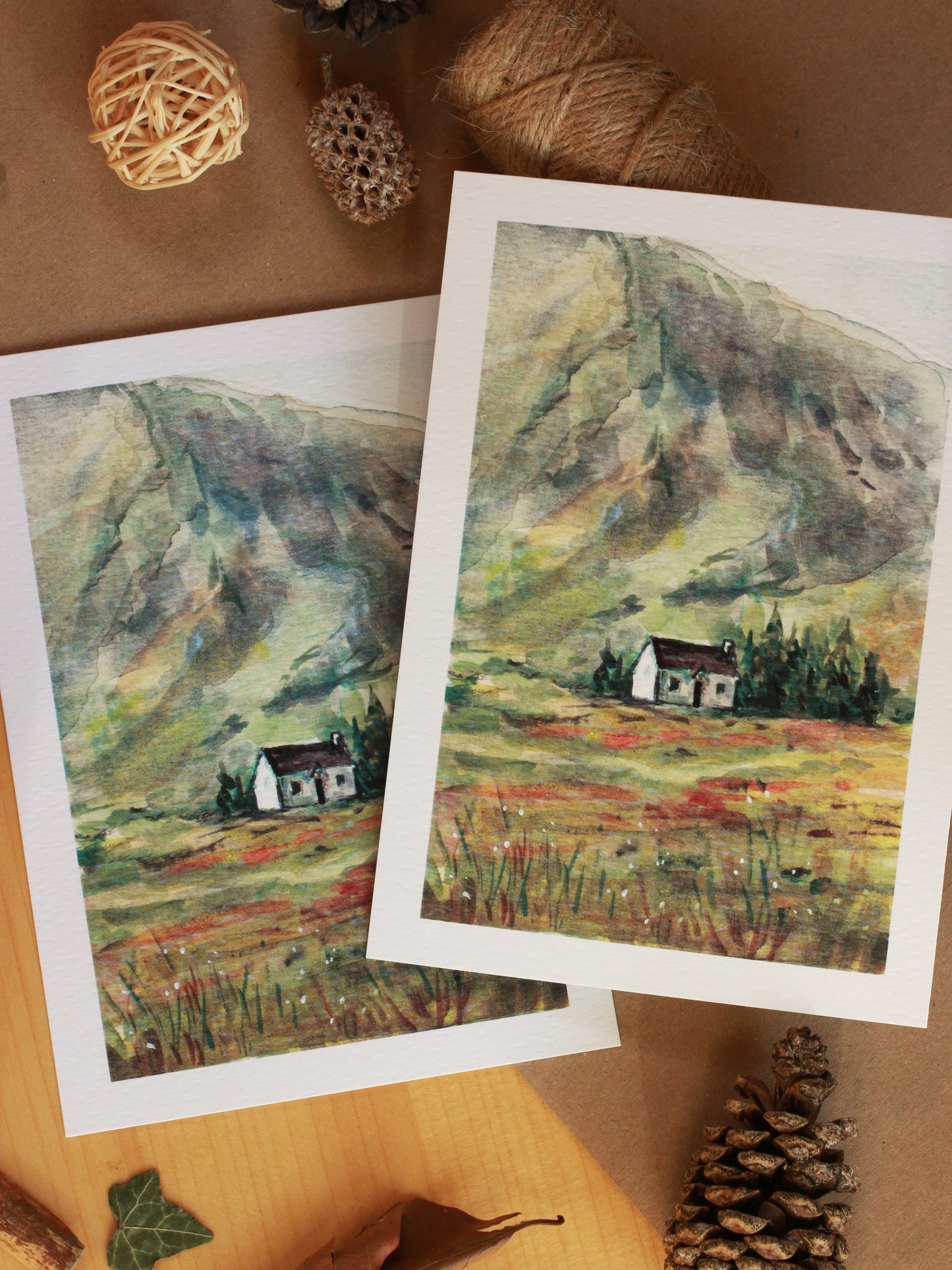 House in Glencoe - Scottish Highlands - A6 art print - postcard