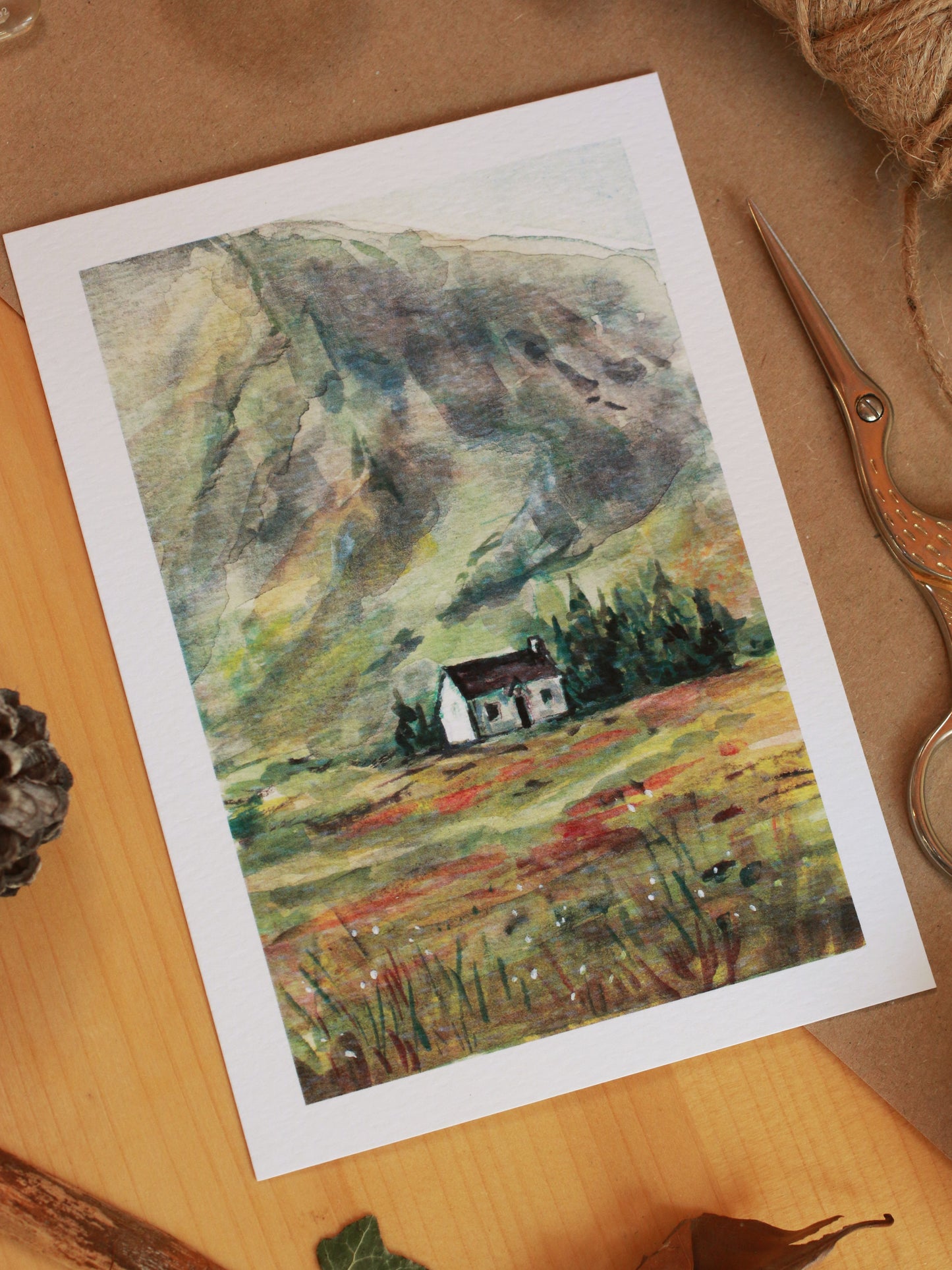 House in Glencoe - Scottish Highlands - A6 art print - postcard