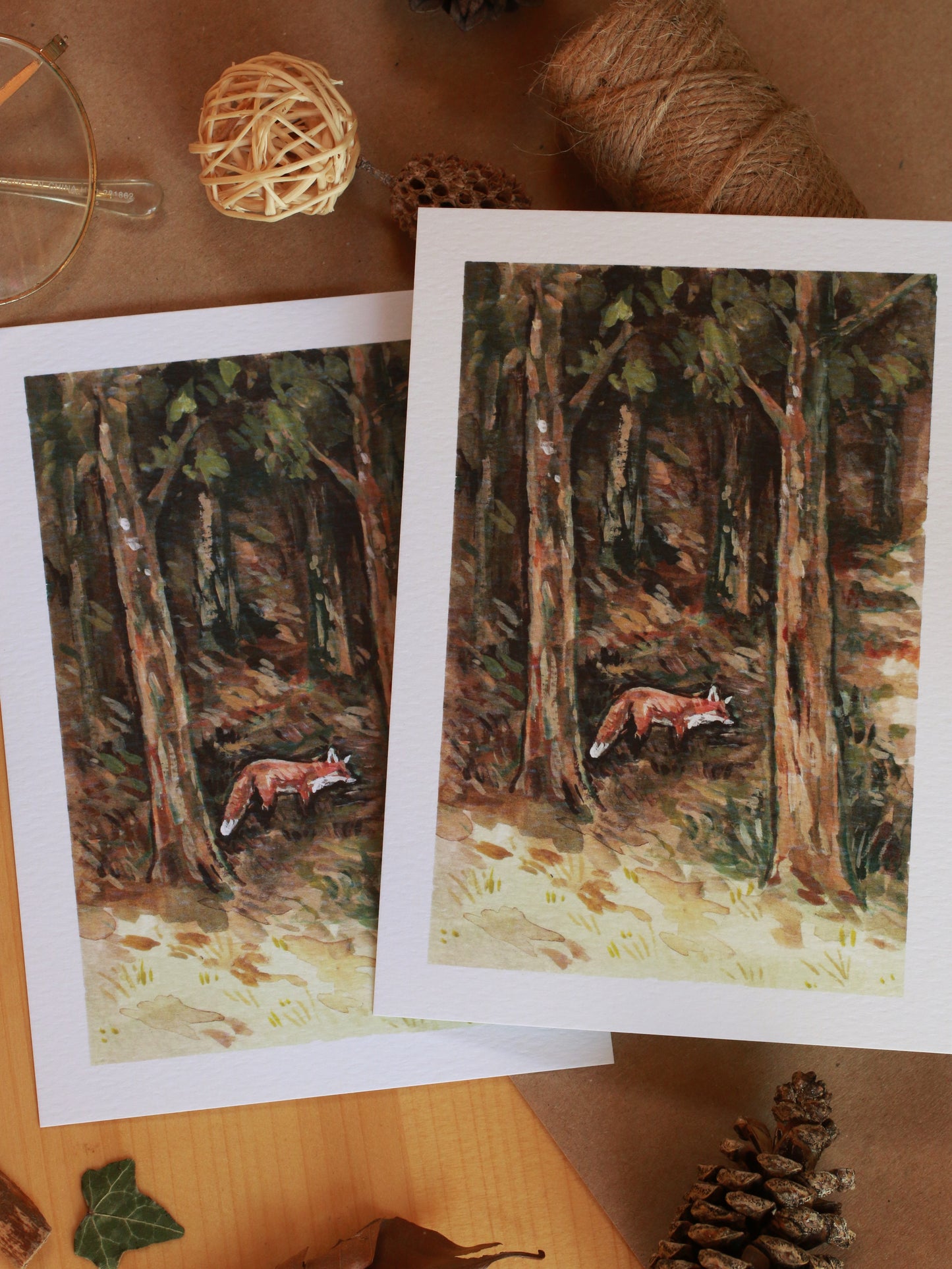 Fox in the forest - A6 art print - postcard