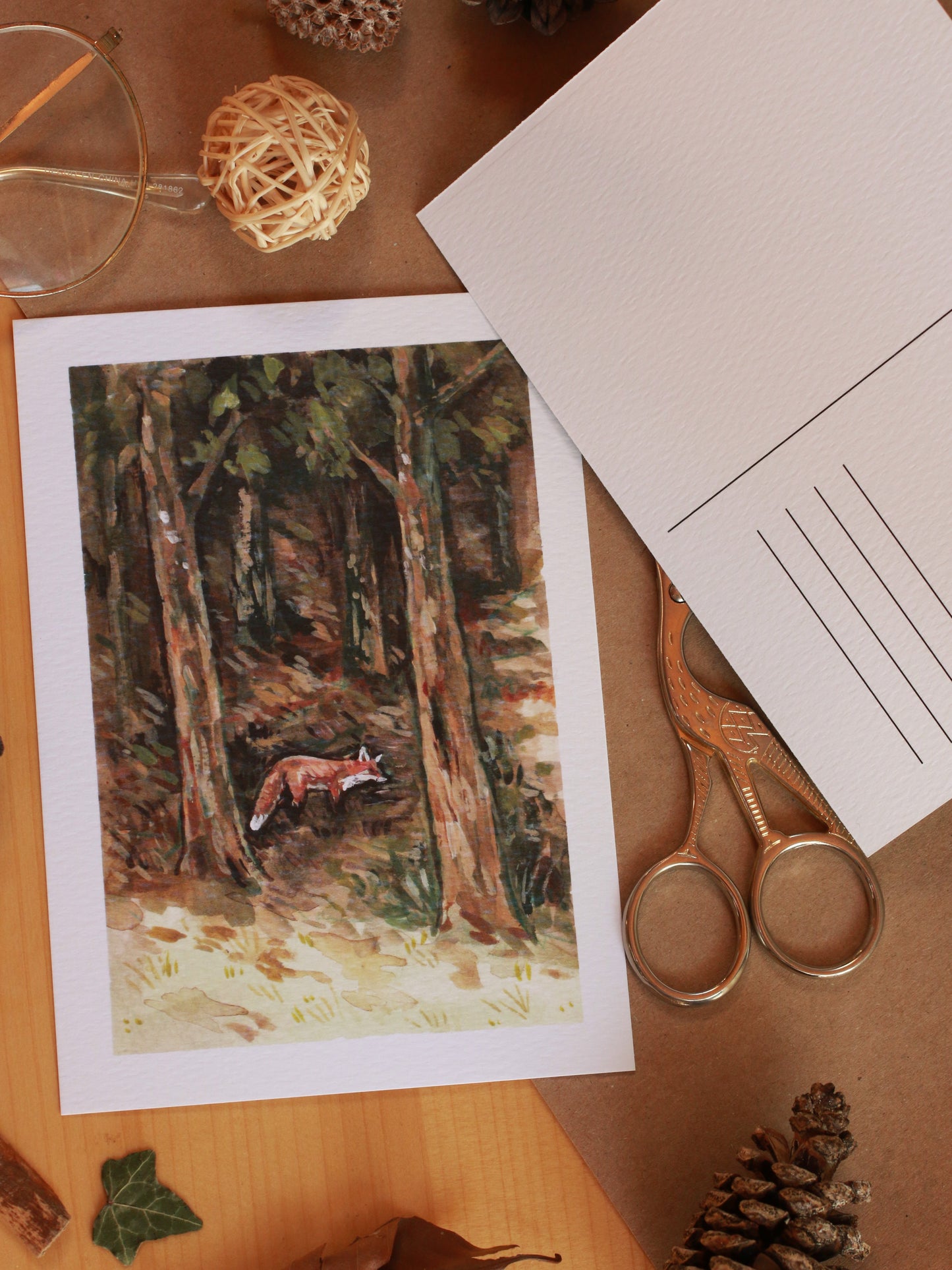 Fox in the forest - A6 art print - postcard