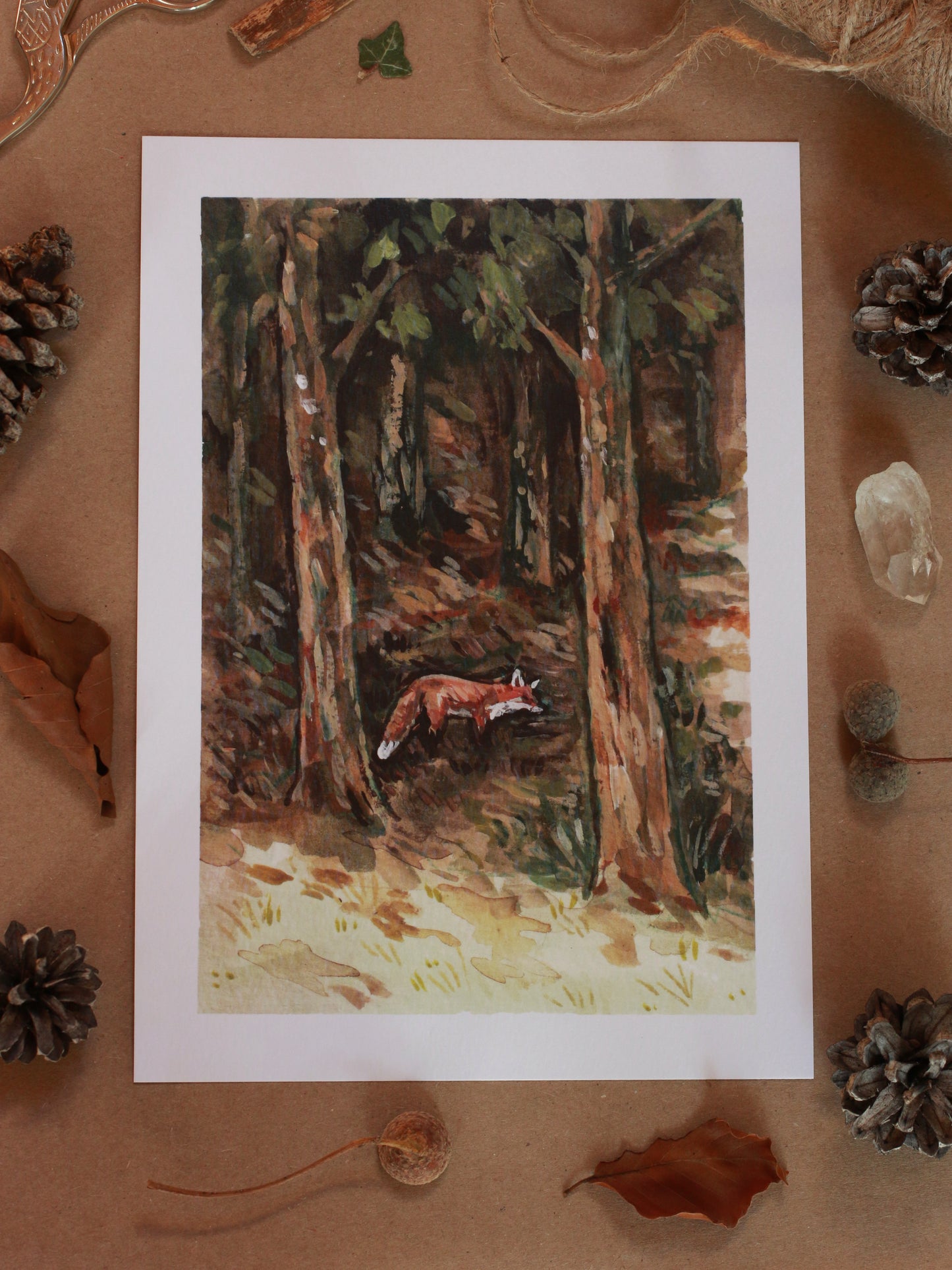 Fox in the forest - A5 art print