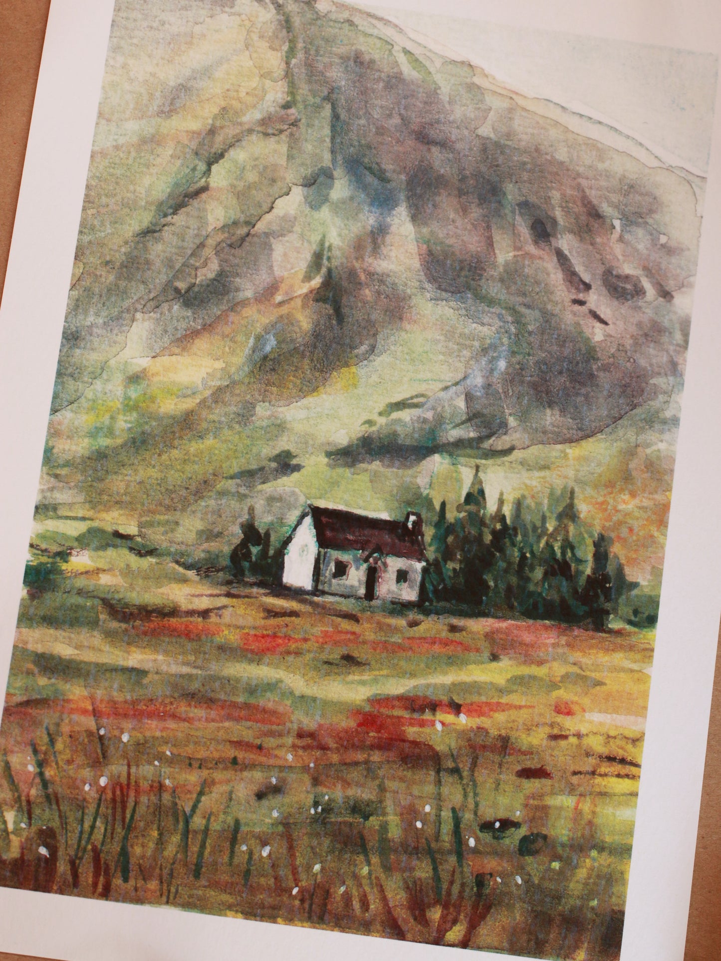 House in Glencoe - Scottish Highlands - A5 art print