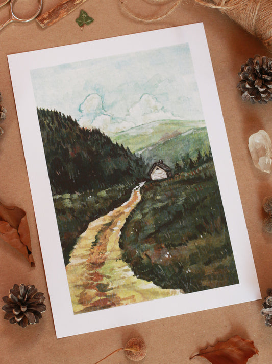 House in the mountains - A5 art print