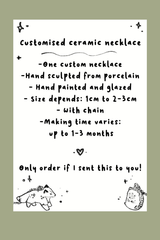 Custom order - Ceramic necklace
