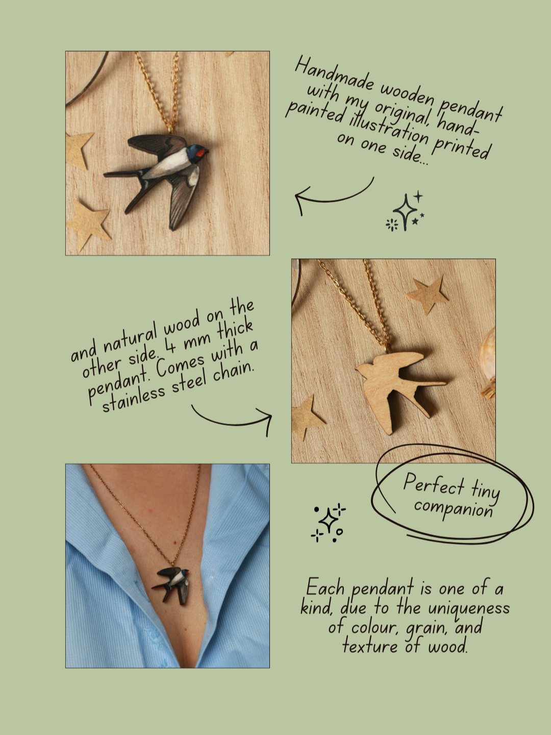 Swallow necklace