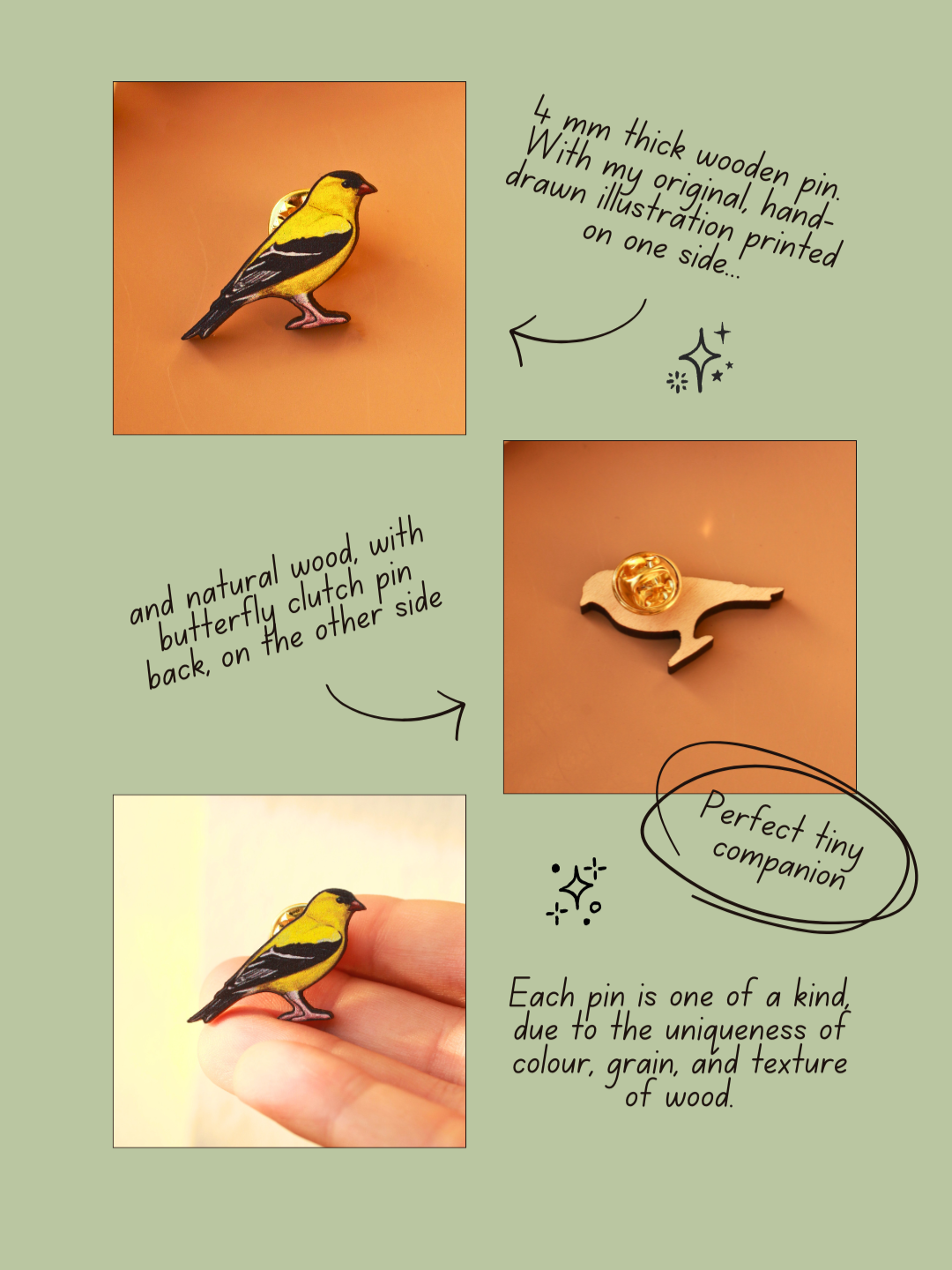 Goldfinch pin