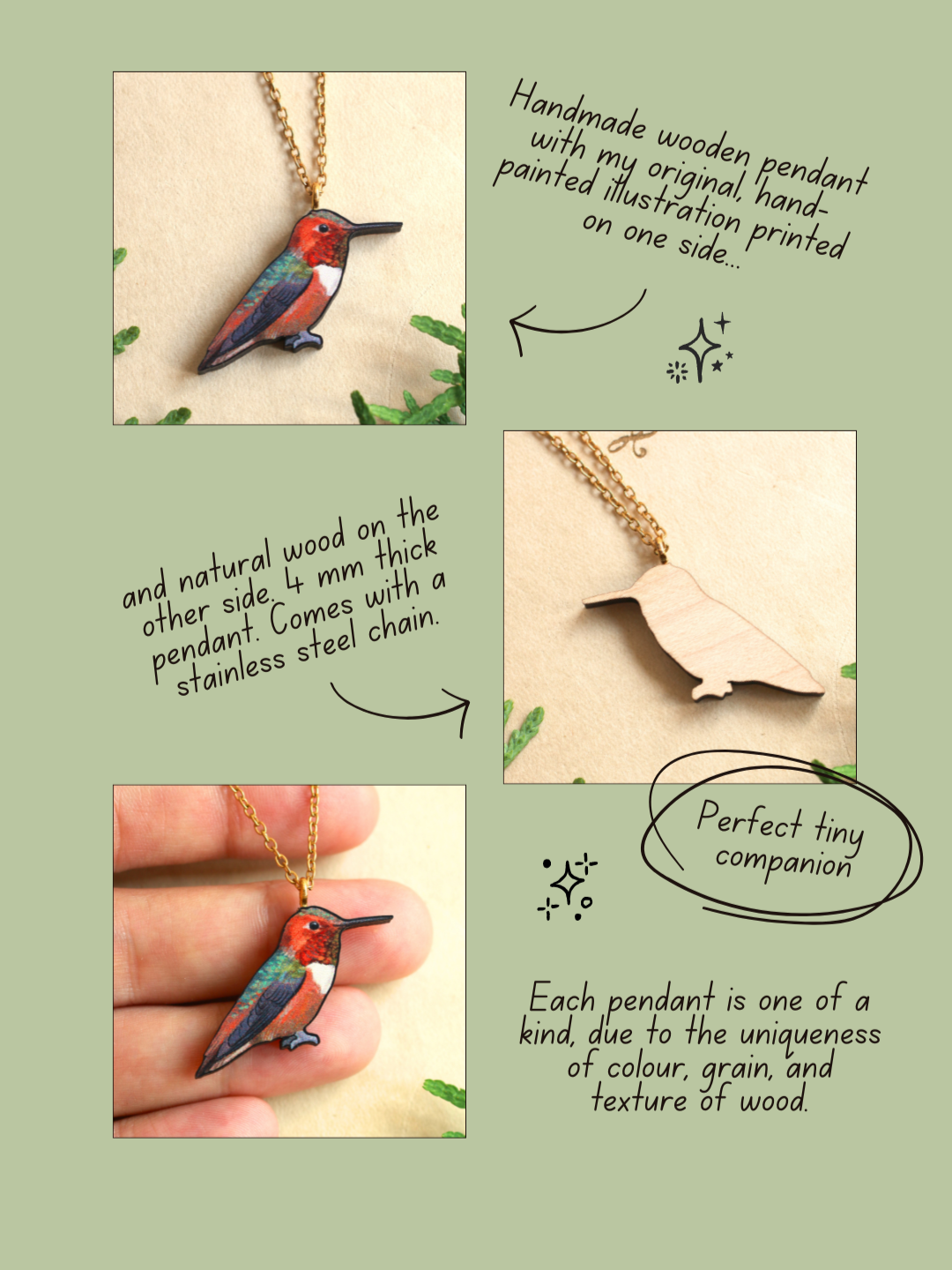 Hummingbird necklace