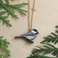 Chickadee necklace - wooden bird pendant