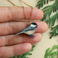 Chickadee necklace - wooden bird pendant