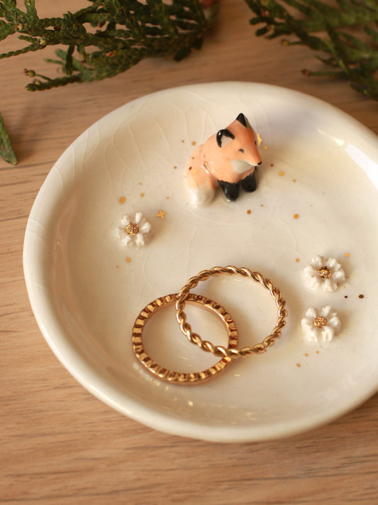 Fox Ring Dish - Porcelain jewelry dish