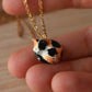 Sleeping calico cat necklace