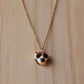 Sleeping calico cat necklace